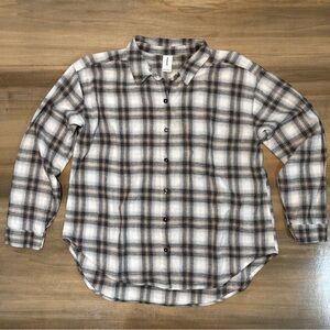 Abound Black and White Plaid Button-Down Shirt